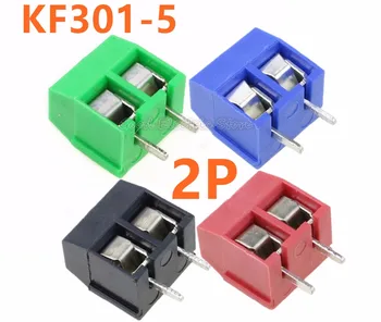 Nemokamas pristatymas 10 VNT KF301-5.0-2P Pikis 5.0 mm KF301-2P Tiesiai Pin PCB 2 3 Pin Pin Varžtas Gnybtų Bloko Jungtis