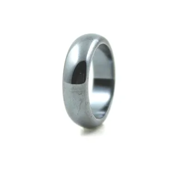Nemokamas Pristatymas Hematitas Žiedas (1 vnt) Sklandžiai ir Madingas 5A Klasės Paviršiaus 6mm Juoda Magnetas Vyrų ir Moterų Žiedas