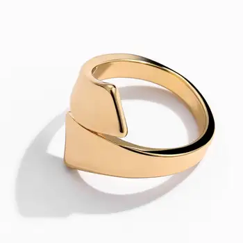 Nemokamas pristatymas Mados Geometrinis Atidaryti Žiedai Perdėti Nykščio Blizgaus Aukso spalvos Vario Žiedai Moterys Šalis Priežastinis Vintage Papuošalai