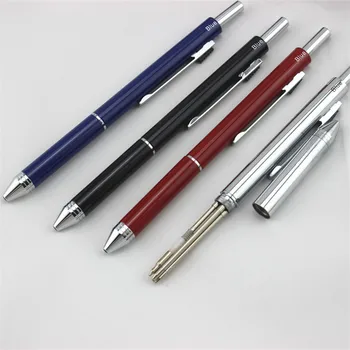 Nemokamas Pristatymas Visą metalo multi-funkcija rašiklis automatinis pieštukas spalvos šratinukas sužinoti, biuro reikmenys, Dovanų Dėžutėje