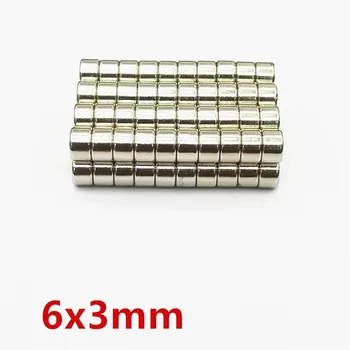 Neodimio magnetas 6x3, Retųjų Žemių mažas super Stiprus Apvalus nuolatinis 6*3mm, šaldytuvas, Elektromagnetas NdFeB nickle magnetinių DISKŲ