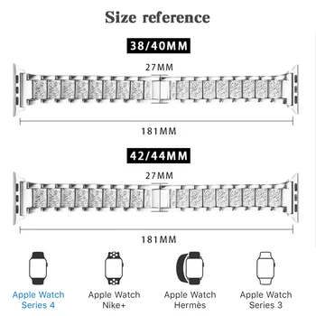Nerūdijančio plieno dirželis Apple Žiūrėti 6 SE 40mm 44mm 38mm 42mm ponios deimantų juostoje iWatch series 5 4 3 21 Watchband apyrankė