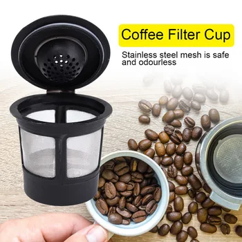 Nerūdijančio Plieno Kavos Filtras Taurės Rinkinys Daugkartinio Naudojimo Kavos Filtras Suderinama Su K Puodelio Kavos Sistemos Su Kavos Šaukštas Virtuvės Įrankis