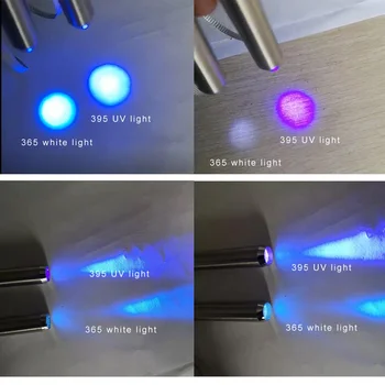 Nerūdijančio Plieno Mini Pocket Led Lempos 365/395 UV Žibintuvėlis Fakelas ultravioletinės Šviesos AA Baterijos Žymeklis Tikrintuvas Nustatymo