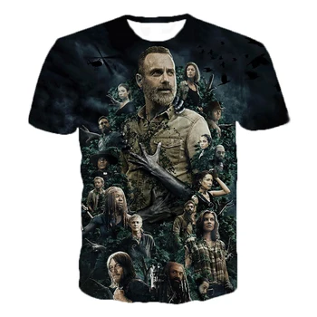 Newst 3D Atspausdintas Marškinėliai Vyrams Moterys Mados Atsitiktinis T-shirtHorror TV serialas The Walking Dead Hip-Hop Streetwear Negabaritinių Tee Viršūnės