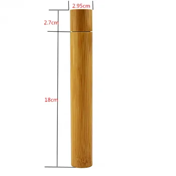 Nešiojamų Bambuko dantų šepetėlį Nustatyti Kelionės su Bambuko Šiaudų Atveju Teptuku Vamzdžių ir Medinių dantų šepetėlį Turėtojas Natūrali Dantų Valymo Priemonė