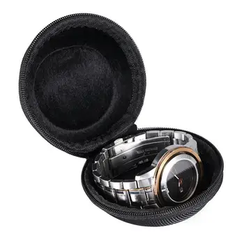 Nešiojamų Bendrosios Žiūrėti Kelionės Atveju Žiūrėti Dėžutė su Užtrauktuku Ir Minkštas Veltiniai Interjero Laikymo Laikrodis Smart Watch (Black)