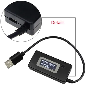 Nešiojamų Gydytojas Mobiliojo Galia Įkroviklio Talpa Detektorius Stebėti Voltmeter Ammeter LCD Mini Telefono USB Testeris Įtampa Srovės Matuoklis