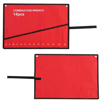 Nešiojamų Multi-Pocket Roll Up Įrankių Laikymo Maišelis Raktu Tiekėjas Raktas Laikiklio Drobės Organizatorius Įrankiai Aksesuaras Raudona