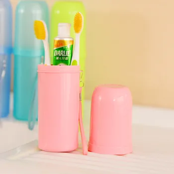 Nešiojamų naudingumas dantų šepetėlį turėtojas, dantų pasta bokštas plastiko dantis padengti taurės vonia kelionės lauko asmens gera priemonė