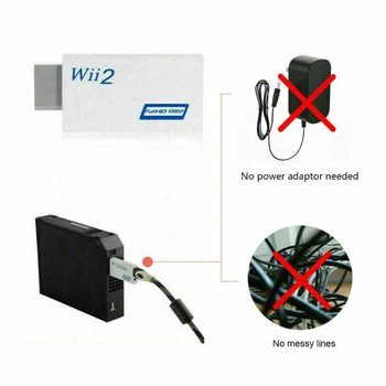 Nešiojamų Wii su HDMI suderinamus Wii2 HDMI suderinamus Visą Vaizdo Kabelis HD TV Konverteris Balta Garso Išvesties Adapteris TXTB1