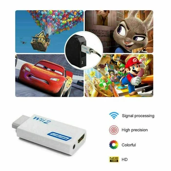 Nešiojamų Wii su HDMI suderinamus Wii2 HDMI suderinamus Visą Vaizdo Kabelis HD TV Konverteris Balta Garso Išvesties Adapteris TXTB1