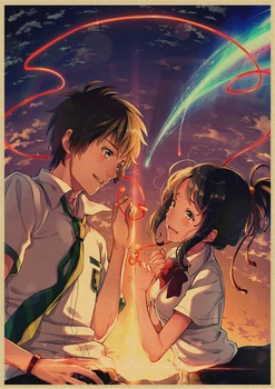 NICOLESHENTING Jūsų Vardas Japonų Anime Filmą Kraftpopieris Plakatą, Sienos, Namo Apdailos