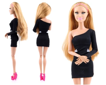NK Vieną Rinkinį 2020 M. Princesė Rankų darbo Lėlės Colthes Mados Dress Lady Black Cool Apranga Barbie Lėlės 003A DZ