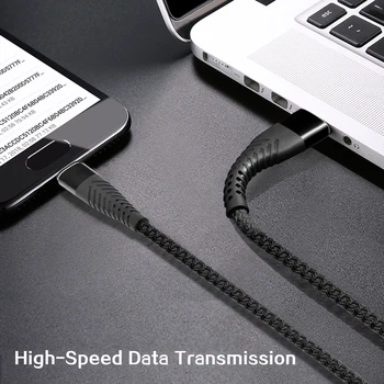 NOHON Micro USB Kabelis Didelės Tempimo Greitai Įkrauti Kabeliu 1M 2M 3M Samsung 