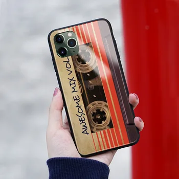 Nostalgiškas Garso kasetėje minkšto silikono stiklo Telefono dėklas apima, 