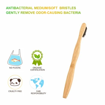 Nulis atliekų kelionės dantų šepetėlį Ekologinio draugiškas šerių šepetėlis Natūralių Biologiškai Bambuko dantų šepetėliai