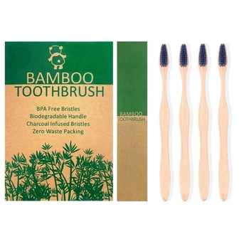 Nulis atliekų kelionės dantų šepetėlį Ekologinio draugiškas šerių šepetėlis Natūralių Biologiškai Bambuko dantų šepetėliai