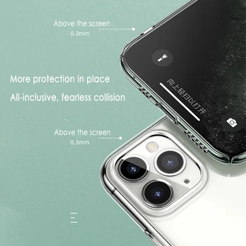 Objektyvo Apsauga, Telefono dėklas Skirtas iPhone 11 12 Pro Xs MAX X XR Atveju Silikono Minkštas Viršelis iphone 6 6S 7 8 Plius 5S SE Skaidrus Atveju
