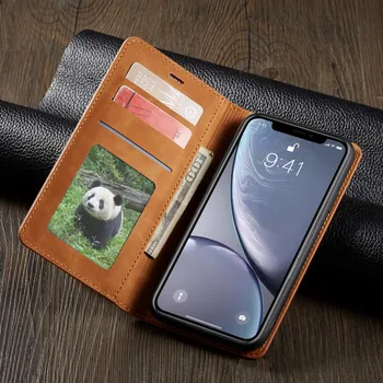 Odinis Magnetinis Apversti Telefono dėklas skirtas Iphone Xr 11 12 Mini pro Xs Max X Kortelės, Piniginės Stovėti Apima, 