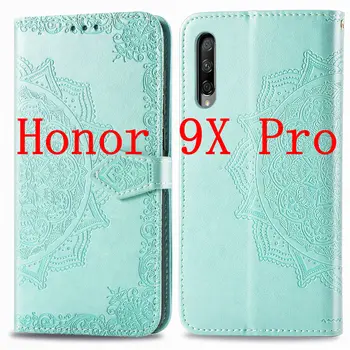 Odos Atveju Huawei Honor 9X Pro Gėlių Flip Book Bylą Dėl Garbės 9X Funda Padengti Atvejais Už garbę 9 X PRO 