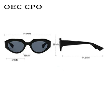 OEC CPO Mados Punk Ovalo formos Akiniai nuo saulės Moterims Derliaus Cat Eye Akiniai nuo saulės Vyrams Steampunk Leopard 