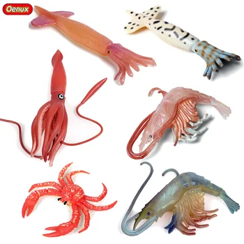 Oenux Originalus Jūros Gyvūnų Gyvenimo Modelį Karalius Krabų Kalmarų, Krevečių, Jūrų Vandenyno Gyvūnų Figūrėlių, Miniatiūriniai Žaislas Vaikams Dovanų