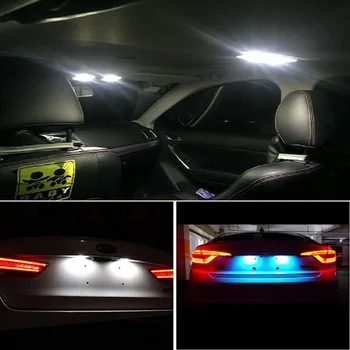 OKEEN 1pcs Super Šviesus 12V Automobilio Led Lemputė BA9S Keramikos COB LED elektros Lemputės BA9S T4W Automobilių Licenciją Plokštelės Šviesos Lempa Balta