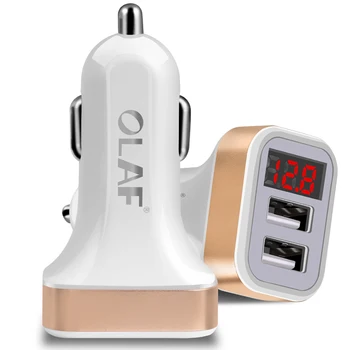 Olaf Automobilinis Įkroviklis Skaitmeninis Ekranas 2.1 Dual Port USB Įkroviklis Adapteris, skirtas 