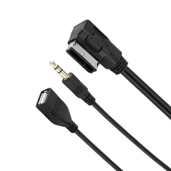 Onever 3.5 mm Muzika AMI MMI Sąsaja Mini Jack Automobilio USB Įkroviklių, USB, Aux, MP3 Kabeliai VW Audi S5 Q5 Q7 A3 A4L A5 A1