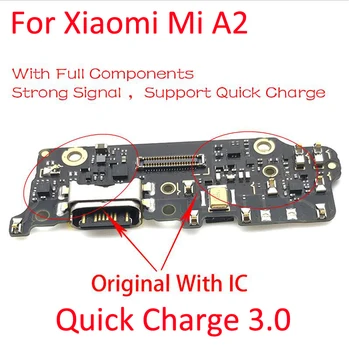 Originalus Už Xiaomi Mi A1 5X Mi5X USB Įkrovimo Kroviklis Uosto Jungtį PCB Lenta Flex Kabelis Xiaomi Mi A2 Lite 6X A3