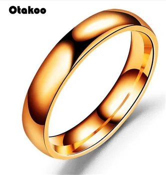 Otakoo Paprasta Sklandžiai Nerūdijančio Plieno Sidabro Žiedas Vestuvinis Žiedas Pora Žiedus Bižuterijos Moteriški Aksesuarai Anillos Mujer