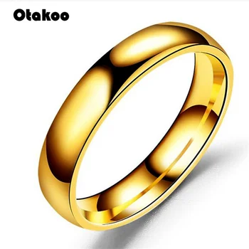 Otakoo Paprasta Sklandžiai Nerūdijančio Plieno Sidabro Žiedas Vestuvinis Žiedas Pora Žiedus Bižuterijos Moteriški Aksesuarai Anillos Mujer