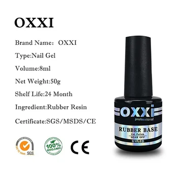 OXXI Profesinės 8ml Ne-nuvalykite viršutinį Sluoksnį y Base Coat Gelio Lako, Manikiūro Gumos pagrindas Nagus Pamirkyti Off UV Led Hybrid Gelio lenkijos
