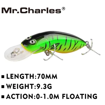 P. Charles MR39S suvilioti , 70mm/9.3 g aukštos kokybės minnow sunku masalas 0-1.0 M Plūduriuojantis 3D Akis, Žvejybos Reikmenys
