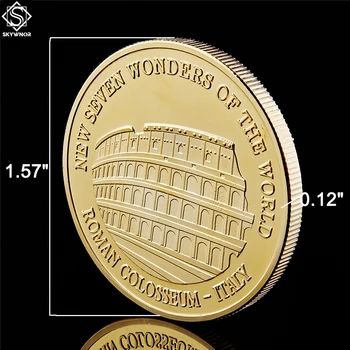 Paauksuoti Monetos Senovės Italijoje Romos Koliziejus 2017 Naujų Septynių Pasaulio Stebuklų Medallion