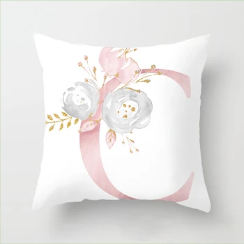 Pagalvė Raidžių Pink Gėlių Dekoratyvinės Pagalvėlės Užvalkalas Poliesterio, Pagalvėlė Apima, Mesti Pagalvės, Sofos, Apdailos Pillowcover 40835