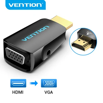 Paj HDMI į VGA Adapteris HDMI Male VGA 15 Pin Female Adapter HD 1080P Audio Kabelis, skirtas KOMPIUTERIUI Laptopo TV Box HDMI VGA Konverteris
