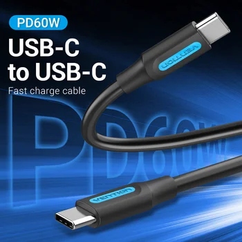 Paj USB C su USB C Tipo Kabelis PD 60W QC4.0 Greitas Įkroviklis USB Duomenų-C Tipo c Kabelio 
