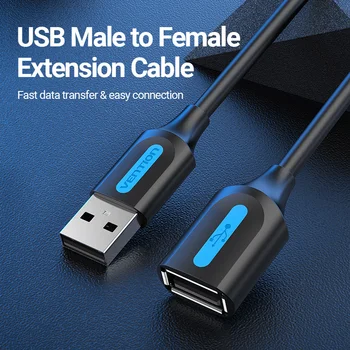 Paj USB prailginimo Kabelis USB 2.0 Vyrų ir Moterų Extender Duomenų Laidą 