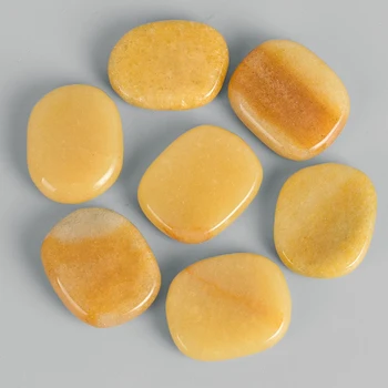 Palm Akmenį 25*22*5mm akmuo, natūralus geltonasis nefritas Gydymo Reiki kvarco Kristalo amatų Mineralų chakra gydymas akmenimis