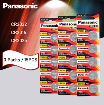 Panasonic Originalus 5vnt/daug cr2032 cr 2025 cr2016 Mygtuką Cell Baterijos 3V Li-lon Baterija Žiūrėti Nuotolinio Valdymo Skaičiuoklė