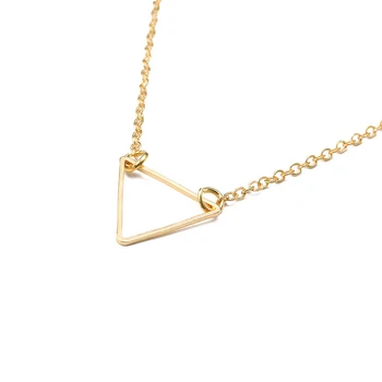 Paprastas klasikinis mados Žavesio karoliai metalo trikampis Pakabukas Karoliai ponios dovana, Juvelyriniai dirbiniai Didmeninė