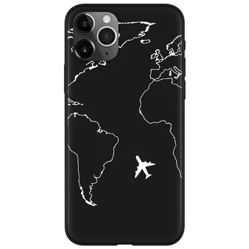 Pasaulio Žemėlapyje Kelionės, Lėktuvo Modelio Telefono dėklas Skirtas iPhone 12 11 Pro XR X Xs Max 8 7 6 6s Plius 5 5S SE 2 