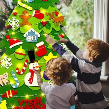 PASIDARYK pats Jaučiau, Kalėdų Eglutė Su Kalėdų String dega Durys, Sienos Kabantys Papuošalai Dirbtinis Medis Vaikams Dovanos Navidad Dekoras