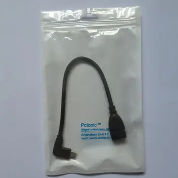 PCTONIC Tipas-C OTG USB Moterų USB3 adapteris.0 90 Laipsnių Dešinę Kampu alkūnės lenkimo trumpas 20cm