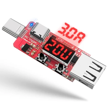 PD greitai įkrauti sukelti skaitmeninės srovės voltmetras ammeter coulometer kroviklį mobiliesiems maitinimo Tipas-c usb testeris detektorius