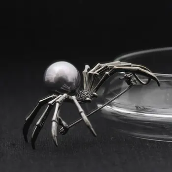 Perdėtas juodas voras sagė priedai unikalių vabzdžių, gyvūnų drabužių apdailos dovana