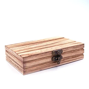 Peteliškės Medienos Dėžės Organizatorius Natūralaus Medžio, Dėžės Su Dangčiu, Aukso Užraktas Medienos Langelius Dovanos 