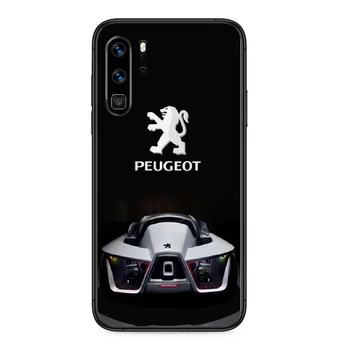 PEUGEOT kietas soprt automobilių Telefoną atveju Huawei P 9 Smart 10 20 30 40 8 Lite Mini Z 2019 Pro black shell 3D hoesjes mados
